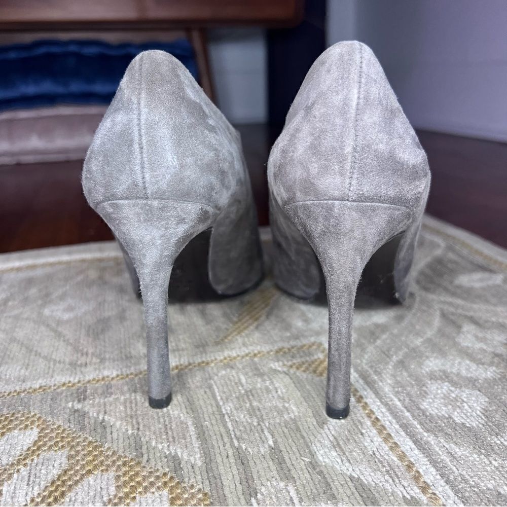 Stuart Weitzman Suede Peep Toe Pumps - Picture 8 of 10
